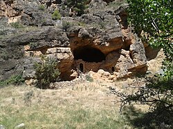 Farrowing site in a natural cave in northern Spain