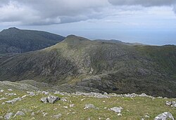 Beinn Mhor on the Isle of Mull, Scotland is typical golden eagle habitat: rugged and mountainous.
