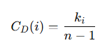 Equation for degree centrality