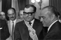 Bordaberry during his assumption of his presidency, 1974.