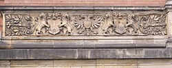 Reliefs of coats of arms of the three Hanseatic (sister) cities