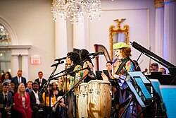 Musical group LADAMA perform during launch of the Global Music Diplomacy Initiative