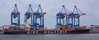 Vessel at Altenwerder Container Terminal (Hamburg)