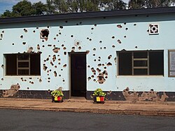 Memorial in Kigali, Rwanda, to ten Belgian peacekeepers of UNAMIR who were massacred by Hutu paramilitaries in 1994