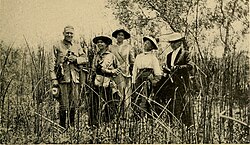 Los Angeles Audubon Society members studying the marsh wren in the Dominguez Slough, 1918