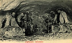 Miners working on the Jungfraubahn