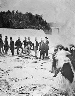 Edward and his entourage at Niagara Falls, 1860