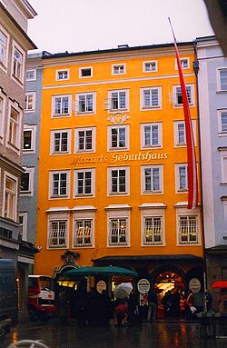 Mozart's birthplace at Getreidegasse 9, Salzburg