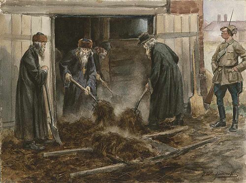 Clergy on forced labour, by Ivan Vladimirov (Soviet Russia, 1919)