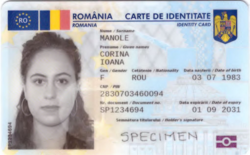 Specimen of a Romanian identity card issued since 2021