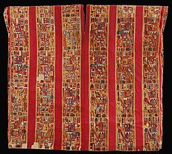 Huari style - Unku textile with designs of stylized figures