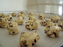 Drop cookie dough ready to be put in the oven