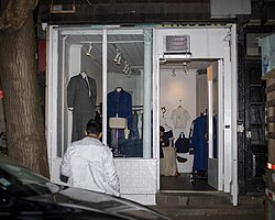 A fashion label hosts a pop-up shop in New York City