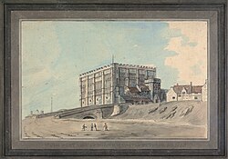 South-west view of the castle: watercolour and pen-and-ink drawing by Francis Grose, 20 October 1775