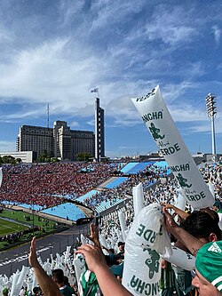 Palmeiras' supporters at Estadio Centenario