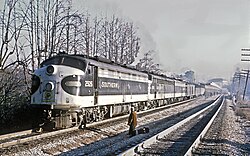 Southern Railway's Southern Crescent at Peachtree station on January 21, 1971