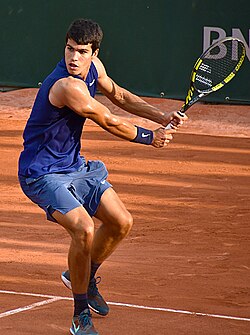 Alcaraz at the 2021 French Open