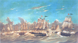 Brazilian Navy and Argentine Navy in the naval battle of Punta Colares.