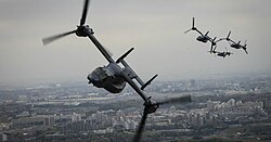 CV-22 Ospreys fly over Tokyo, Japan