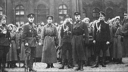 The 2nd Moscow Women Death Battalion protecting the Winter Palace as the last guards of the stronghold