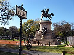 Monument to Giuseppe Garibaldi, located on Plaza Italia, a landmark in the Palermo neighbourhood of Buenos Aires
