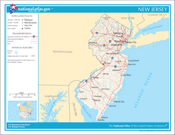 Map of New Jersey's major transportation networks and cities