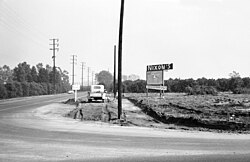 Billboard for Nixon's restaurant, Whittier, CA, circa 1955