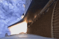 On-board camera-view of SRB separation.