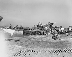 Artillery being landed during the invasion of mainland Italy at Salerno, September 1943