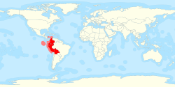Exclusive Economic Zones of the member states of the Andean Community. Considering them, the total area of the Andean Community is 6 573 757 km2.
