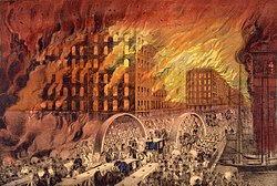 Illustration of the Great Chicago Fire