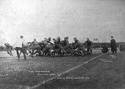 A 1902 football game between the University of Minnesota and the University of Michigan