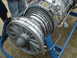 Inside of a jet engine after a bird strike