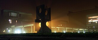 Hepworth's Four-Square (Walk Through) (1966) is large enough for many students to work and play on – which they are allowed to do