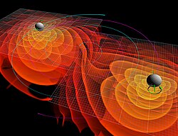 Simulation of merging black holes radiating gravitational waves