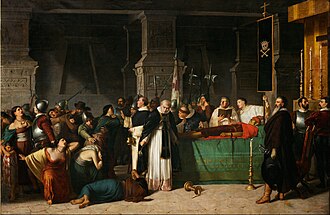 Los funerales de Atahualpa (1867) by Luis Montero. Atahualpa was the last Sapa Inca, executed by the Spaniards on 29 August 1533.