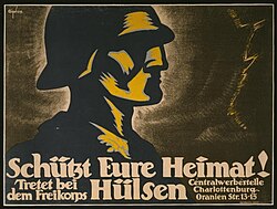 A recruitment poster for the Freikorps Hülsen