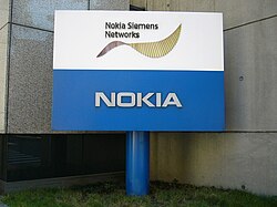 Sign at the Taiwanese headquarters of Nokia Siemens Networks in Songshan District, Taipei.