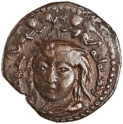 Coin of Qutb al-Din Mawdud (r. 1149–1170), son of the founder of the dynasty Zengi. Dated AH 556 (1160–1161 CE).[113]