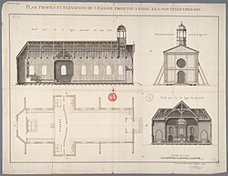 Saint Louis Parish Church New Orleans plans 1724
