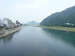 Nagara River flowing through Gifu