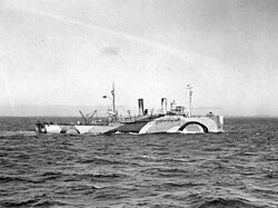 Only the two smallest of the eight steamships converted to lay the barrage remained in commission for conventional minelaying operations. USS Shawmut, shown laying the North Sea mine barrage, sank 23 years later during the attack on Pearl Harbor after being renamed Oglala.