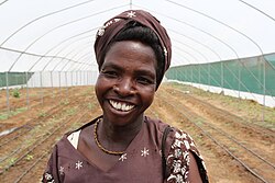 Mothers often experience poverty more extremely because they have more demands on time, energy and resources. This woman farmer in Northern Kenya is part of a mother support group that creates peer support across 13 mothers, to learn about parenting and economic practices.