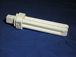 Non-integrated bi-pin double-turn CFL with G24d plug-in base