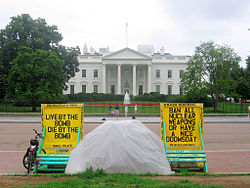The longest running peace vigil in U.S. history, started by activist Thomas in 1981