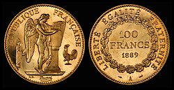 1889 proof gold 100 francs (only 100 struck)