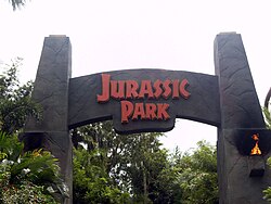 Entrance arch to Jurassic Park at Universal Islands of Adventure