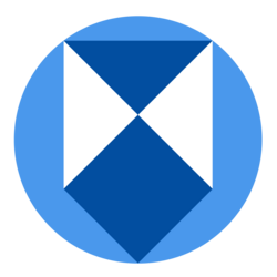 A royal blue and white shield, set in a mid-blue circle