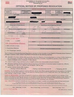 DC license revocation