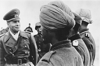 The Indische Legion attached to the German Army was created in 1941, mainly from disaffected Indian soldiers of the British Indian Army.
